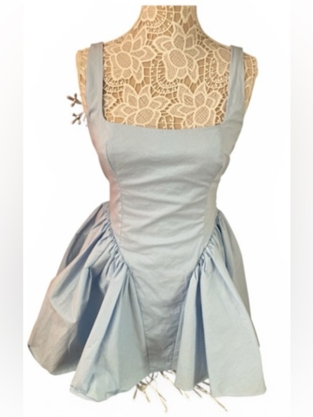 Caution To The Wind Powder Blue Midi Dress with Back Bow